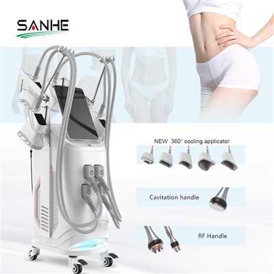 4 Cryo handles 360 Cryolipolysis RF Cavitation machine